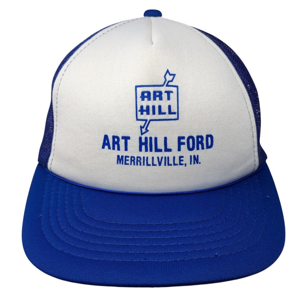 Art Hill Ford Snapback Rope Trucker Hat Blue One Size Mesh Back Outdoor